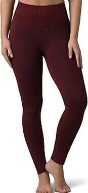 prAna Sopra Seamless Leggings High Rise Ribbed Knit Yoga Athletic Maroon Red XS